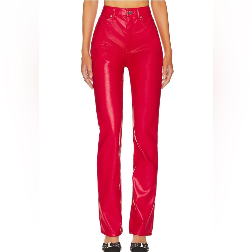 AFRM Red Leather Pants Size 30 Worn Once